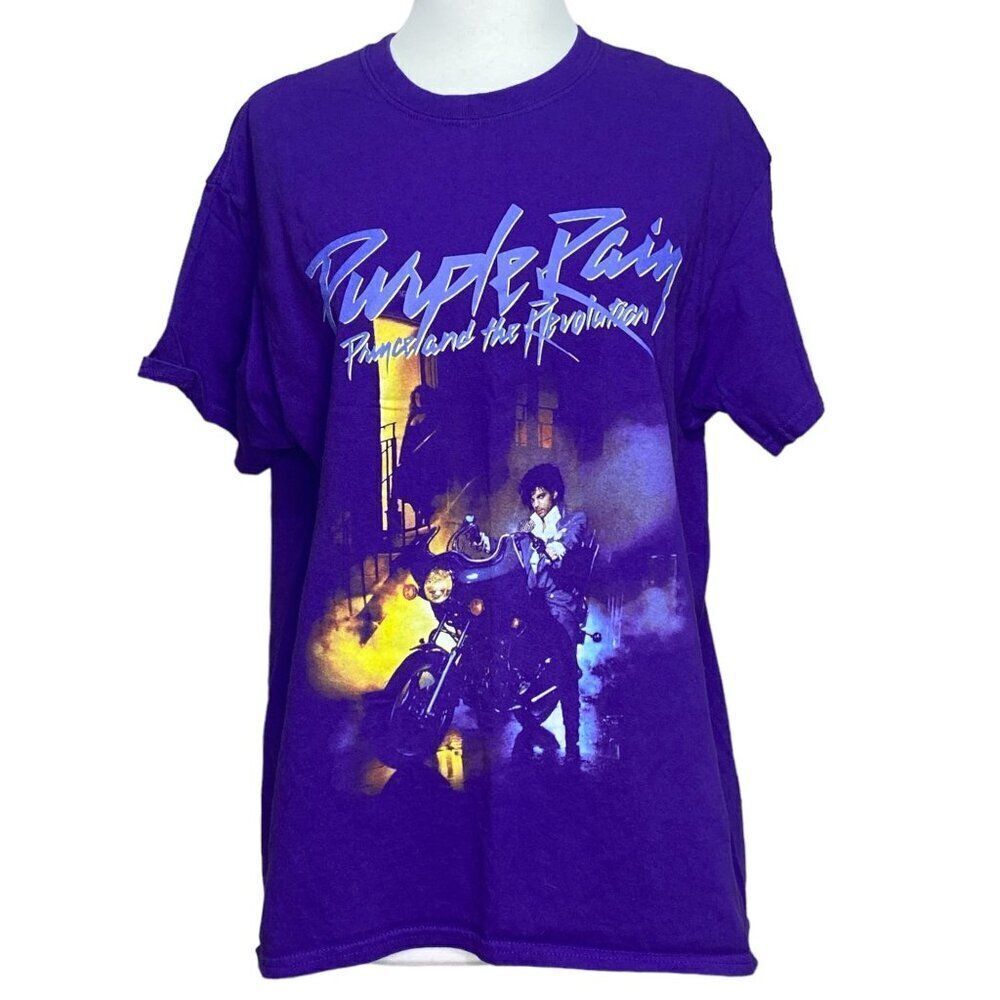 Prince Purple Rain Tee Graphic Front Size Large